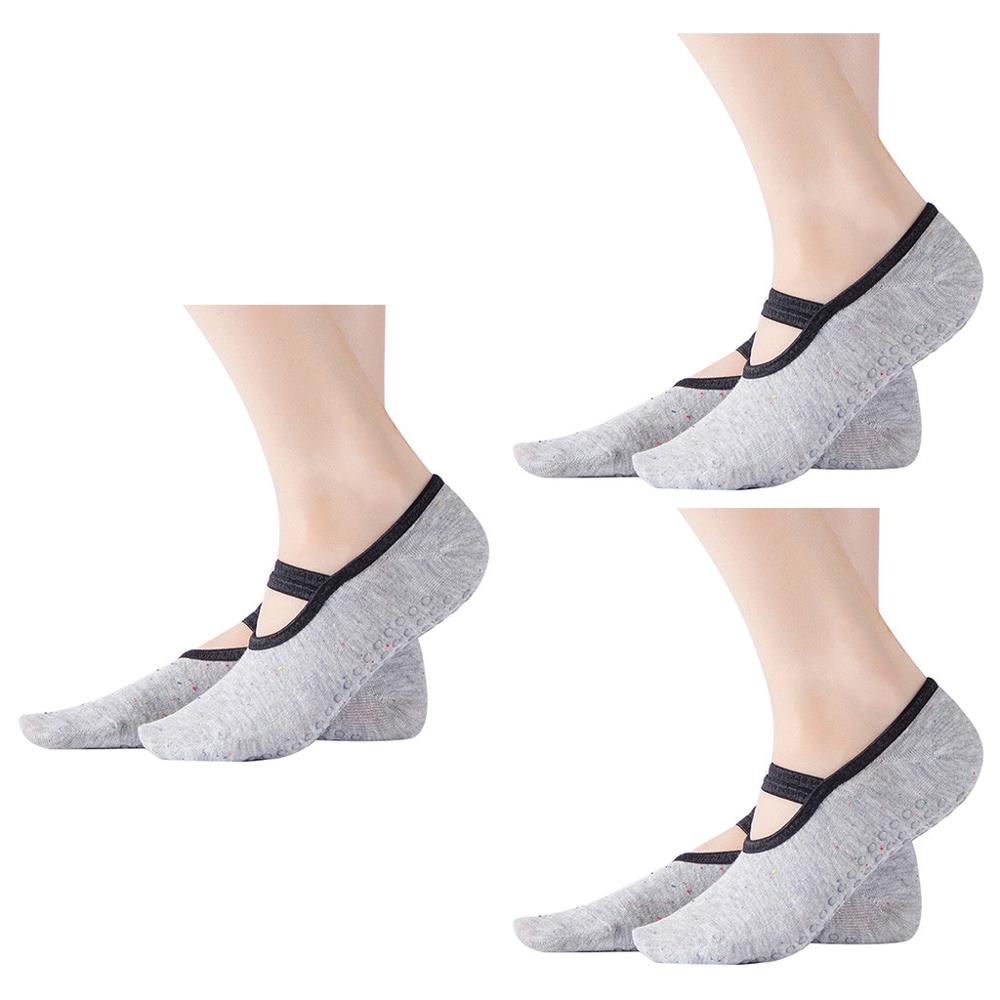 Yoga Sokken 3 Pairs Non Slip Pilates Sokken Met B Grandado