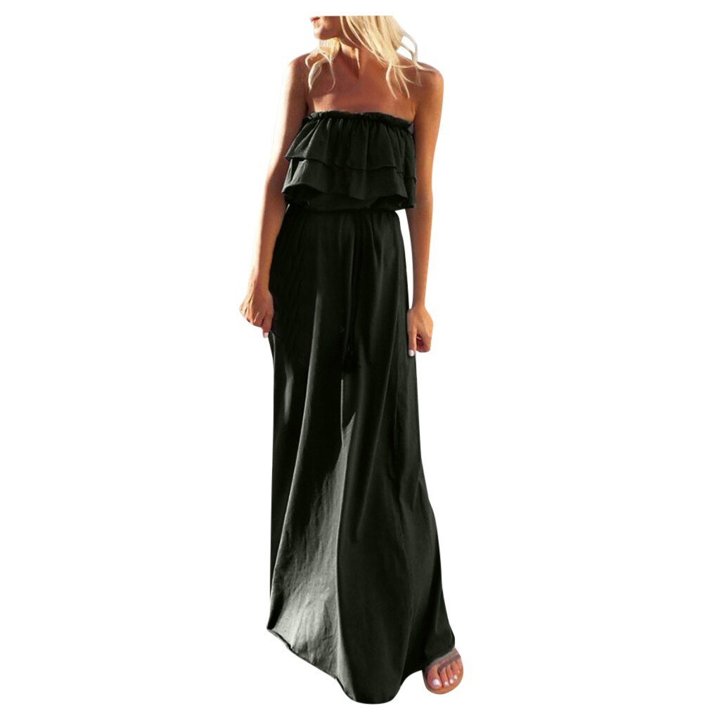 Chamsgend Off Schouder Chiffon Zomer Jurken Vrouwen Ruche Geplooide Lange Jurk Legergroen Elegante Losse Strand Jurk: XL