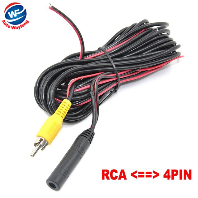 6 meter RCA-4PIN Of RCA-RCA Video Kabel Voor Parkeerplaats Achteruitkijk Achteruitrijcamera Connect Car Monitor DVD Trigger Kabel: RCA to 4PIN