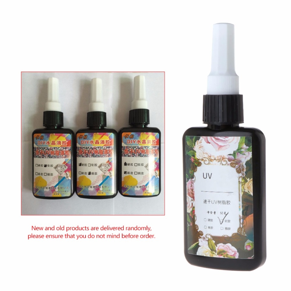 50ml UV resina epoxi DIY joyería que hace transparente suave rápido solidificar artesanías J26 19