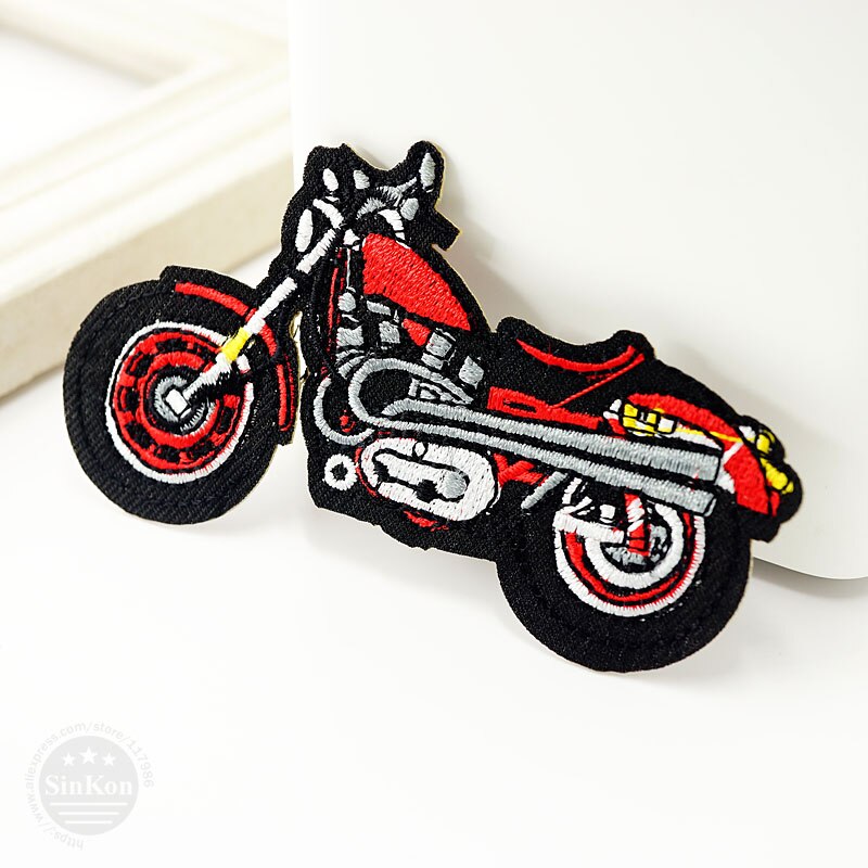 1 Stks Motorfiets Rood (Size: 10x5.5 cm) DIY Doek Badges Mend Versieren Patches Kleding Apparel naaien Decoratie Applique