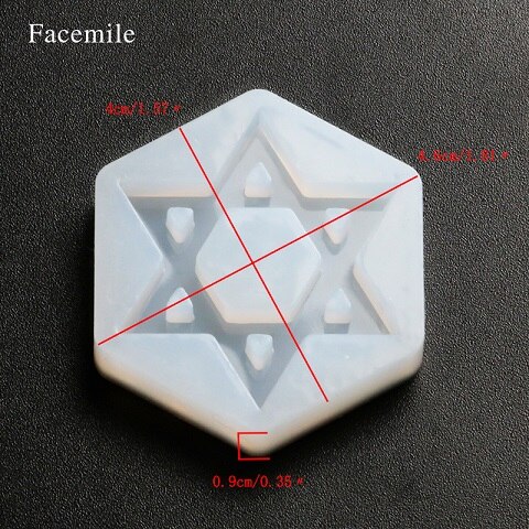 Facemile Chocolade Card Silicone Planeet Mold Voor Ketting Oorbellen Haar Ring Klei Epoxyhars Fondant Cake Decoratie Tool: hexagram