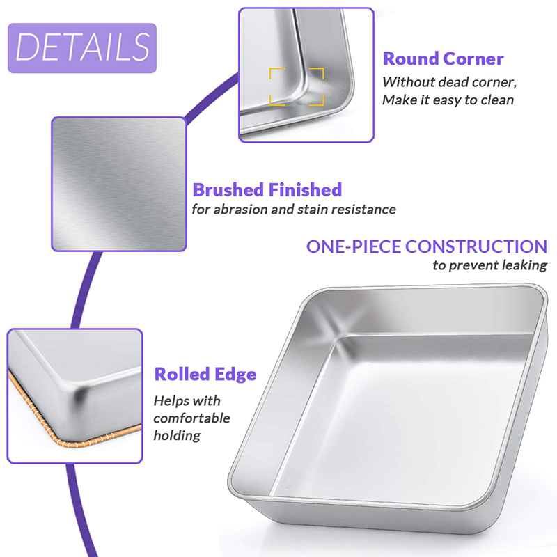 4/6/8inch quadratische Kuchen formen 3 Schichten Engel Lebensmittel Kuchen form Aluminium quadratische Backformen Backform