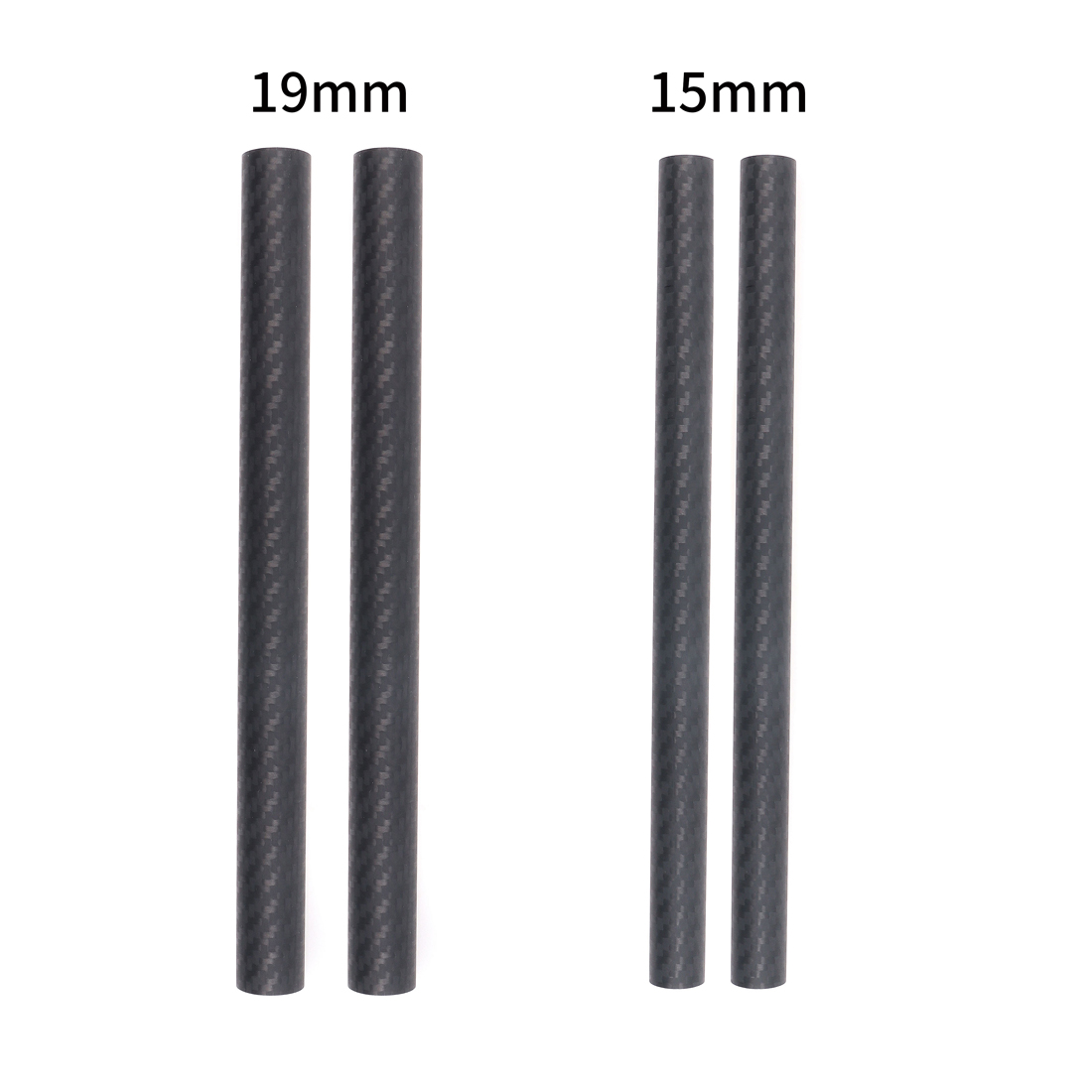 2 tiges en Fiber de carbone, Tubes de 15mm 19mm 6 &quot;8&quot; 10 &quot;12&quot; 16 &quot;pour système de Support de caméra DSLR 5D2, plate-forme, photographie de suivi