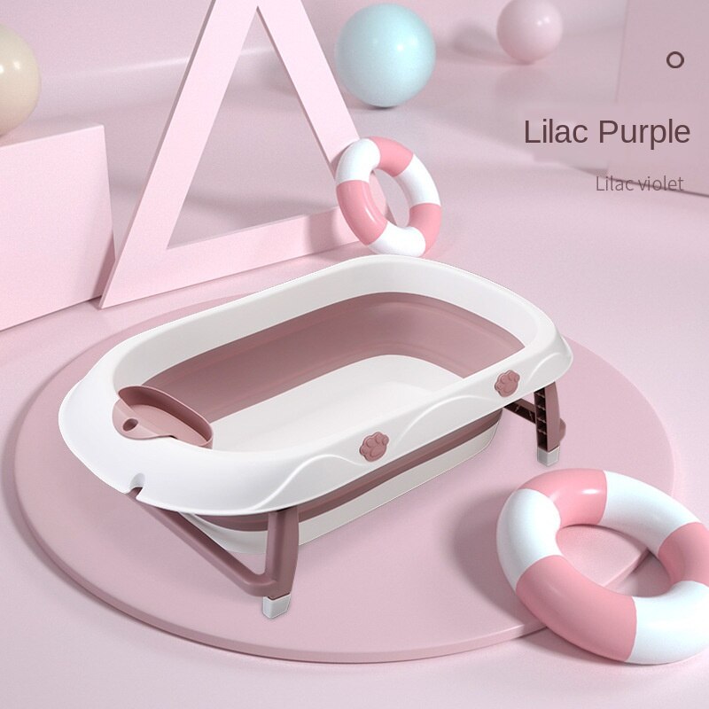 Folding Bath Tub Children Bath Bucket Baby Bathtub Bath Barrel Bathtub Newborn Bathtub: Purple A