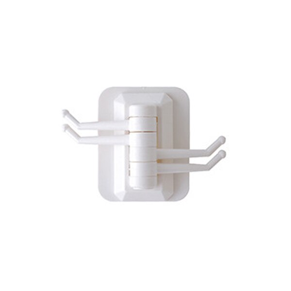 4 crochets salle de bain crochets peuvent être tournés crochet mur stockage cuisine décoration maison salle de bains stockage Rack pas de Trace autocollants: white