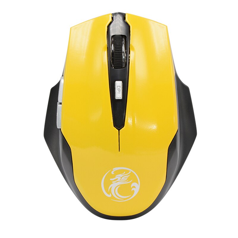 Imice ergonomische 2.4 ghz 6- knops opto-elektronische draadloze muis draadloze pc-computer gamingmuis muizen computer kantoor: Geel