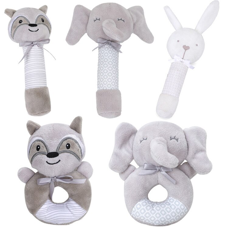 Baby Kinderen Rammelaar Speelgoed Cartoon Dier Pluche Hand Bell Kinderwagen Bijtring Wieg Opknoping Rammelaars Baby Trooster Speelgoed