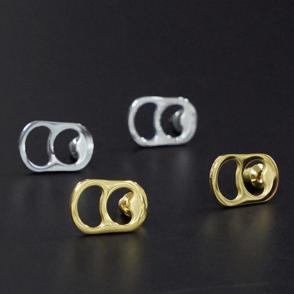 Stainless Steel Gold Cans Ring Women Delicate Funny Stud Earrings Jewelry For Women