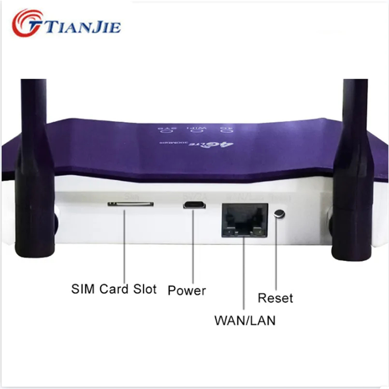 TIANJIE 4G router do kart SIM bezprzewodowy modem WIFI LTE punkt dostępu CPE 4 antena Hotspot globalny adapter sieciowy do kamery IP