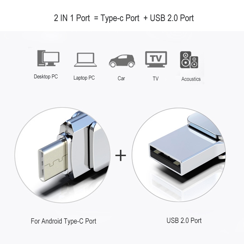 360 Rotation Pendrive OTG Type C 32GB 16GB 128GB USB Flash Drive Type C For Smart Phone Tablet 64GB Pen Drive For Android Phone