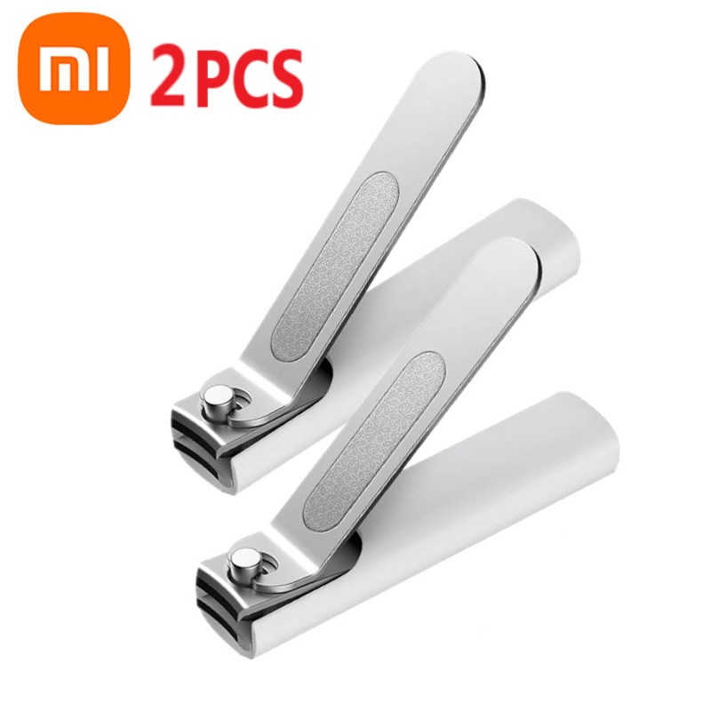 Xiaomi mijia 402 negleklipper i rustfritt stål pedikyrpleietrimmer bærbar neglefil med anti-sprut lagringsskall: Svart
