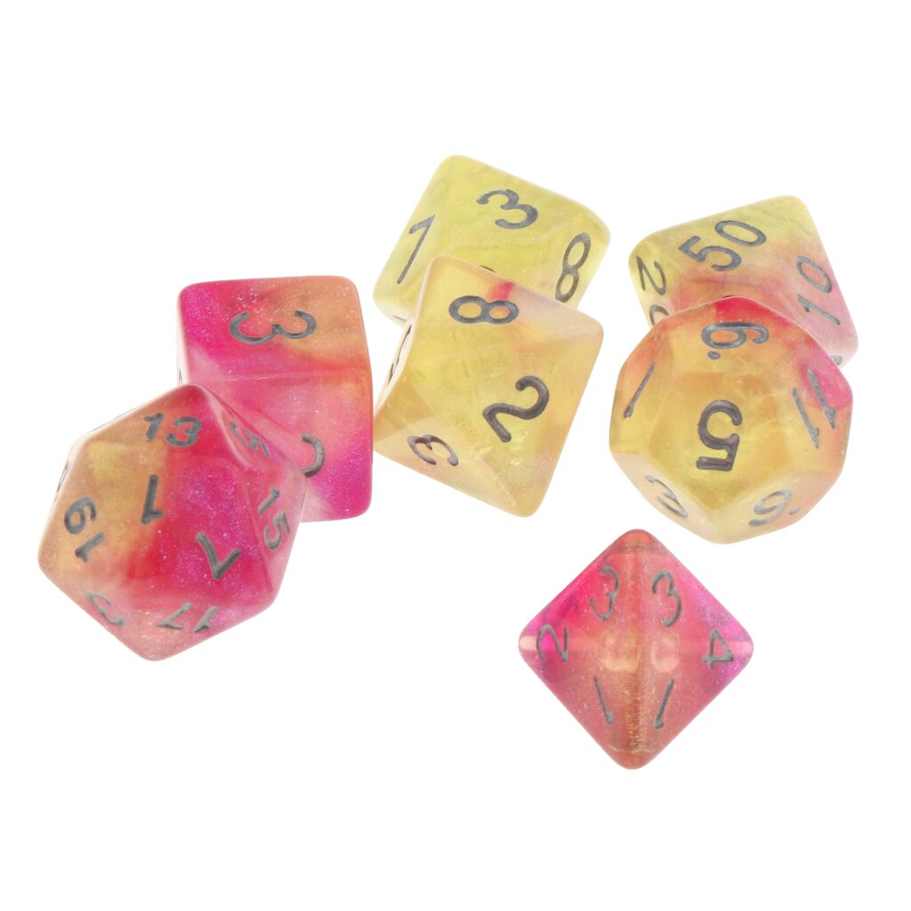 7/Set di Plastica Dadi Poliedrici Set per D & D Dungeons and Dragons Gioco Giocattolo di Stile 13 Casino Del Partito tavolo da Gioco di Ruolo Accessorio: Gold