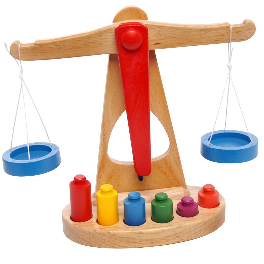 1 sacchetto 2pz Bambini Equilibrio Bilancia Giocattolo Infanzia Bilancia Giocattolo Bilanciamento del Gioco Giocattolo Educativo Giocattolo di Legno