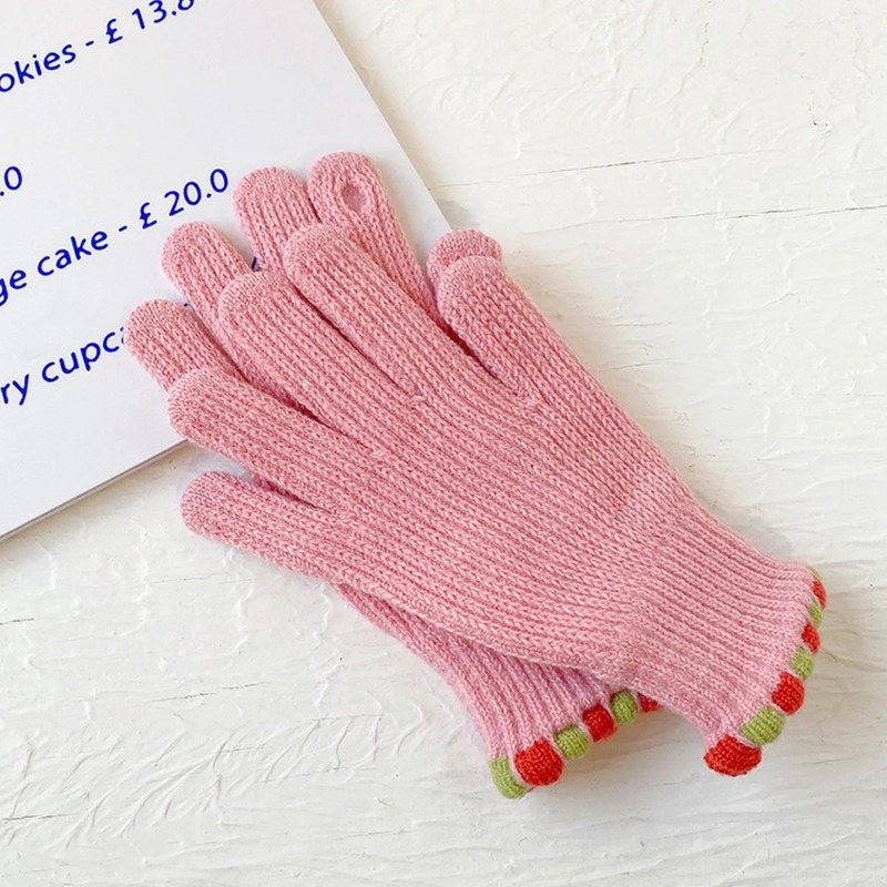 Winter Warm Knitted Gloves Full Finger Gloves Touch Phone Woolen Touch Screen Skiing Gloves Mittens Riding Work Gants Guantes: Dark Grey