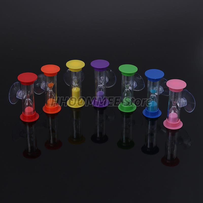 3 Minute Shower Timer 7 Colors Tooth Brushing Timer Children Supplies Hourglass Sand Clock Plastic Suction Cup
