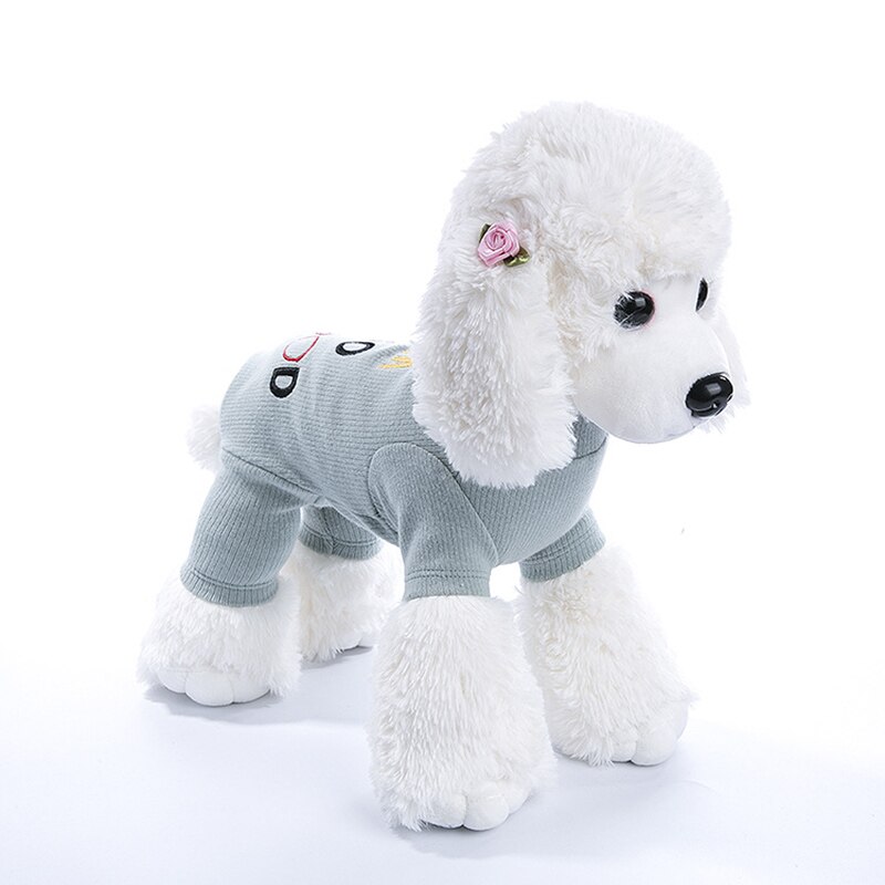Höst vinter hundtröja enfärgad husdjursvalpkläder rosa ängelkläder för små och medelstora hundar varma hundrockskläder: Grå / Xl