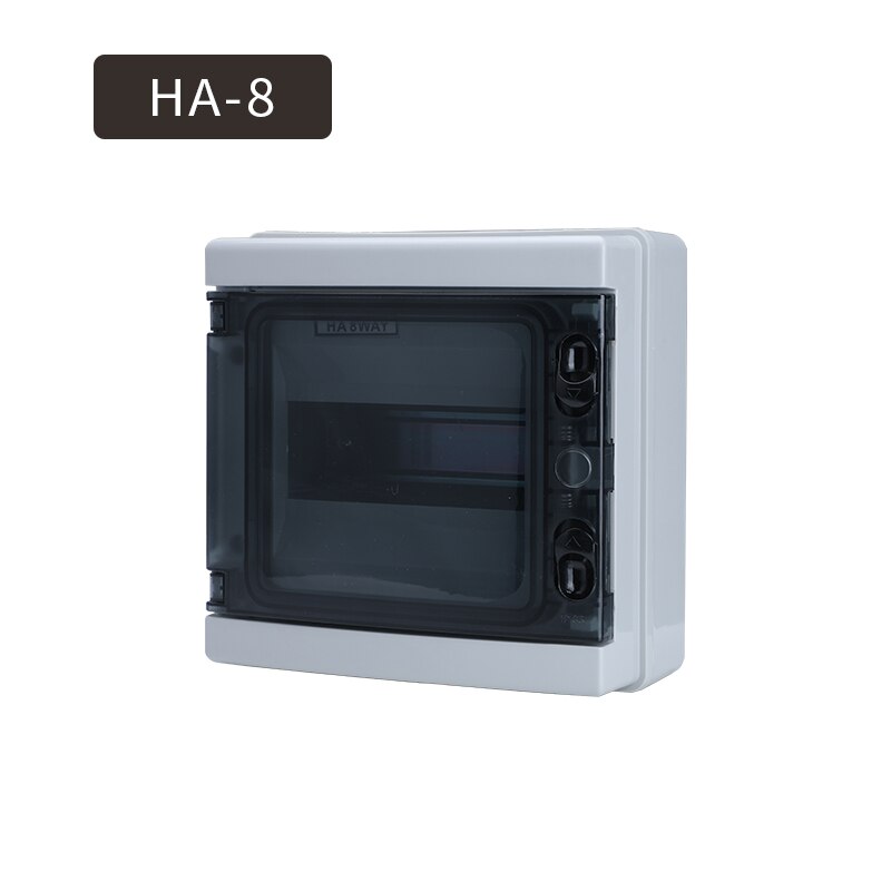 4/8/12/15/18/24 Ways Plastic Electrical Distribution Box Waterproof MCB Electric Boxes Panel Mounted Enclosures-HA: HA-8ways