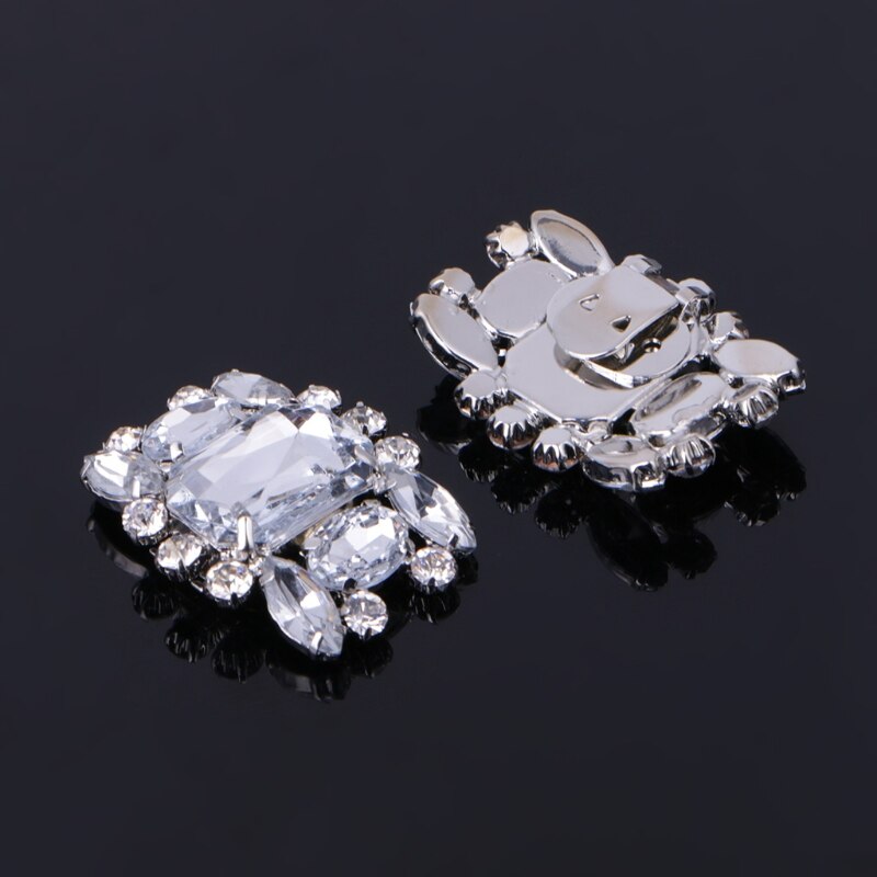 2 stk rhinestone legering glass sko clips utsmykkede spenner dekorasjon