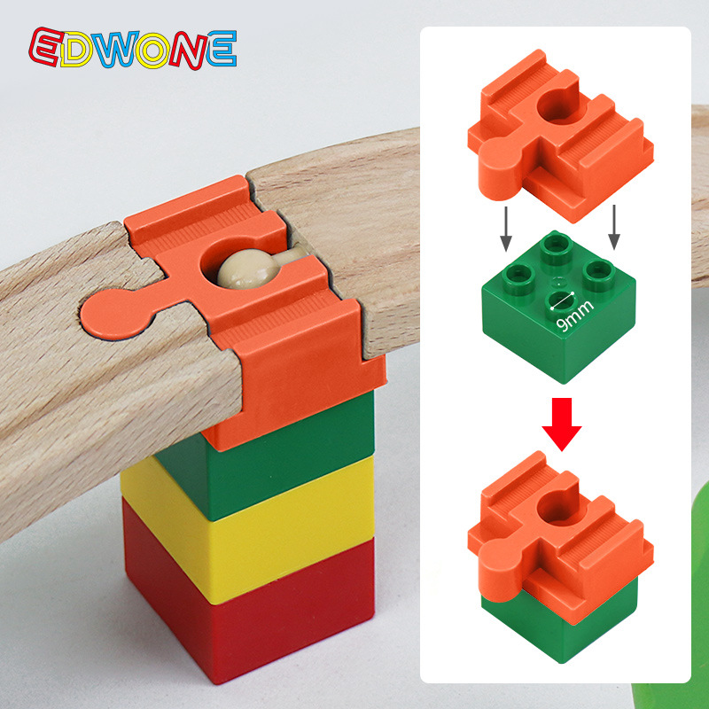 Wooden Train Tracks Adapters Accessories Building Blocks Universal Connectors fit for All Wooden Tracks Toys for Kids