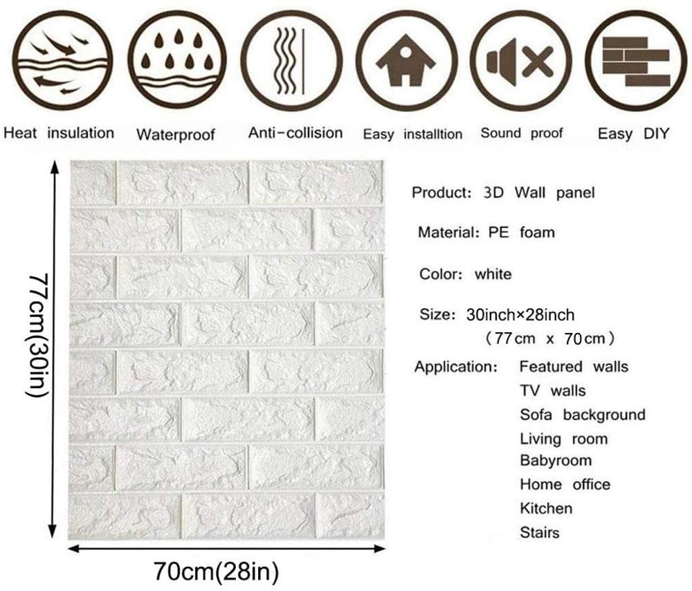 3d hvite murstein effekt tapet rulle lys grå moderne årgang rustikk vinyl pvc faux murvegg papir stue