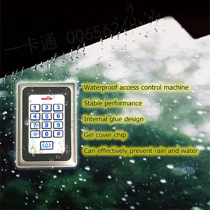 Weatherproof Standalone Access Control Machine RFID Reader Safety Keyboard Password Protection Door Lock Open Metal Doorbell