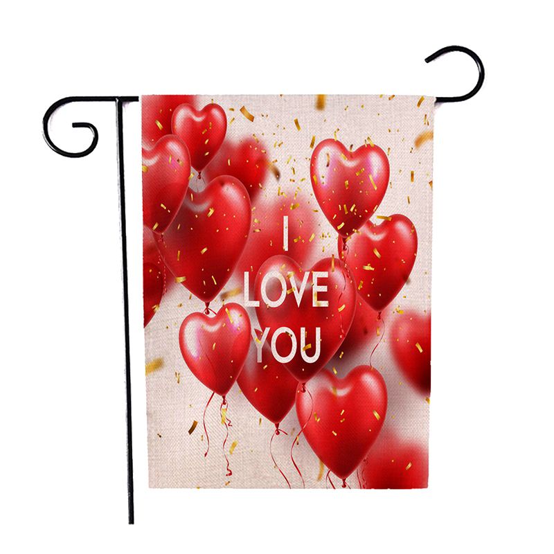 Hjem havehjerter 12.5 x 18 tommer dekorativ kærlighed valentinsdag velkommen haven flag bryllupsfest hængende dekorationer 2: A8