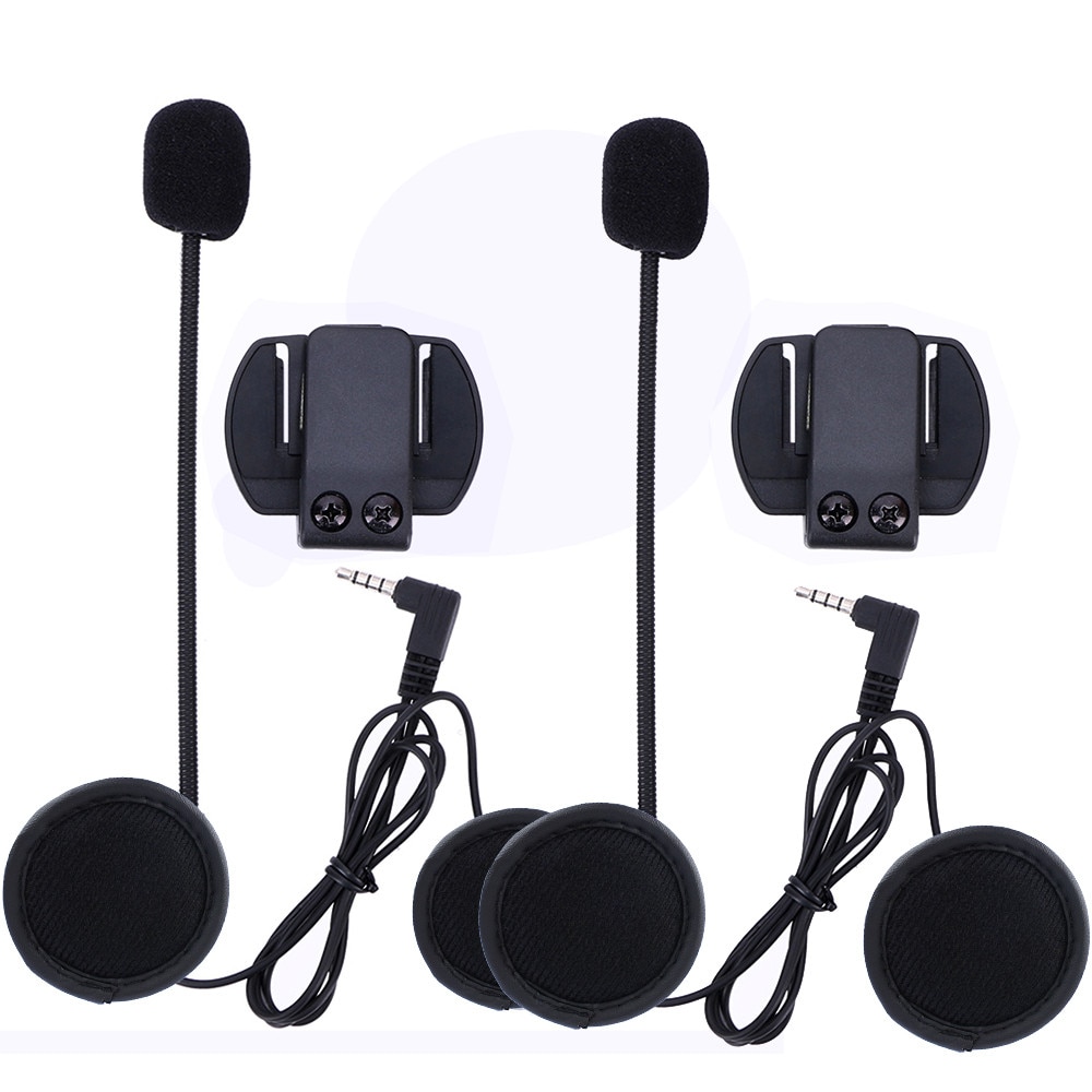 Ejeas 2Pcs 3.5Mm V6 V6 Pro Accessoires Oortelefoon Speaker Microfoon Clip Motorhelm Bluetooth Intercom Moto