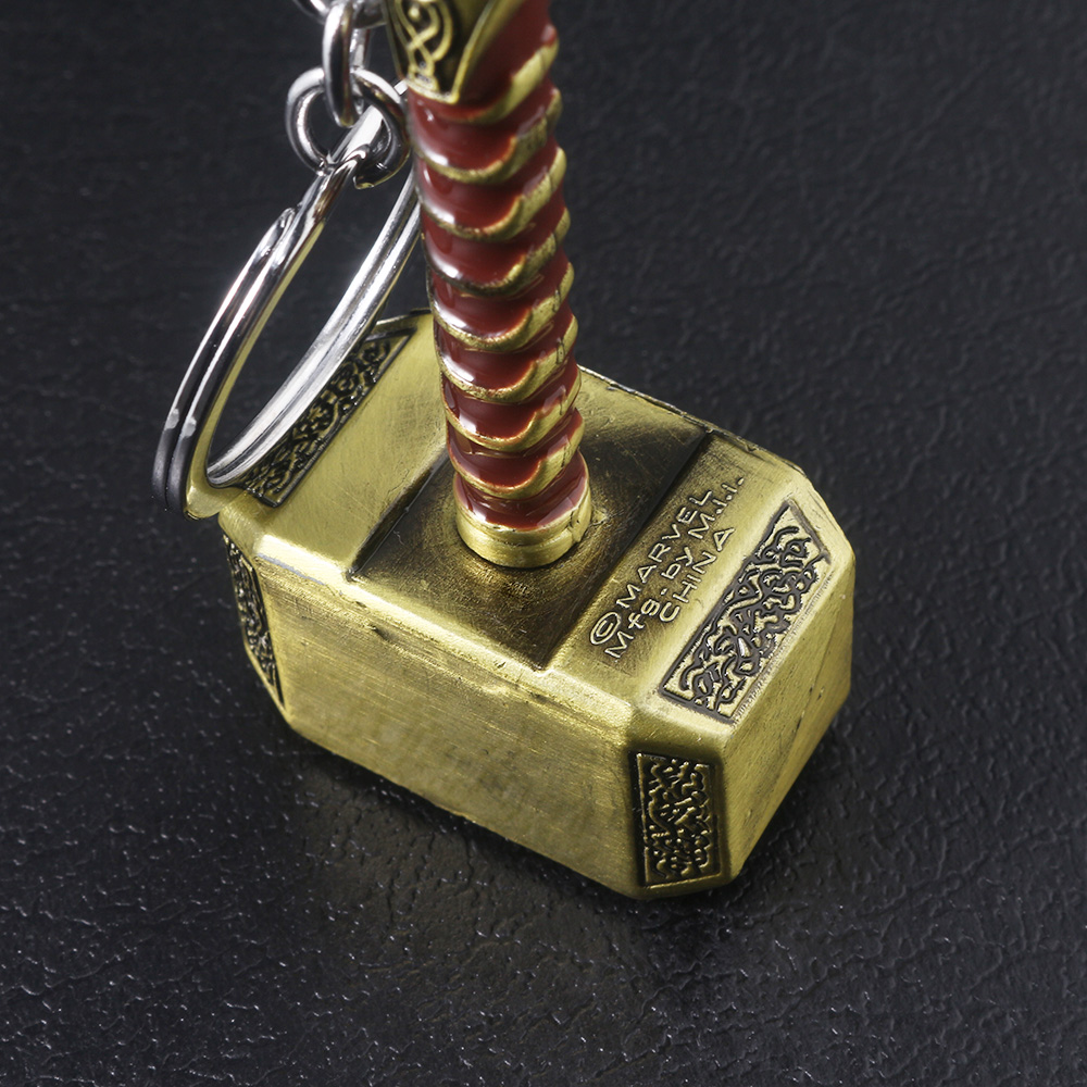 Thor Hammer Metall Schlüsselanhänger Film Schmuck Schlüsselanhänger Cosplay Stütze Schlüsselhalter für Fans Tasche Ornament Auto Anhänger