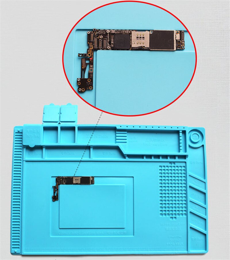 S-160 Silicone Repair Mat Magnetic Heat Insulation Working Magnetic for Electrical Soldering Repair Platform for iPhone PC LG