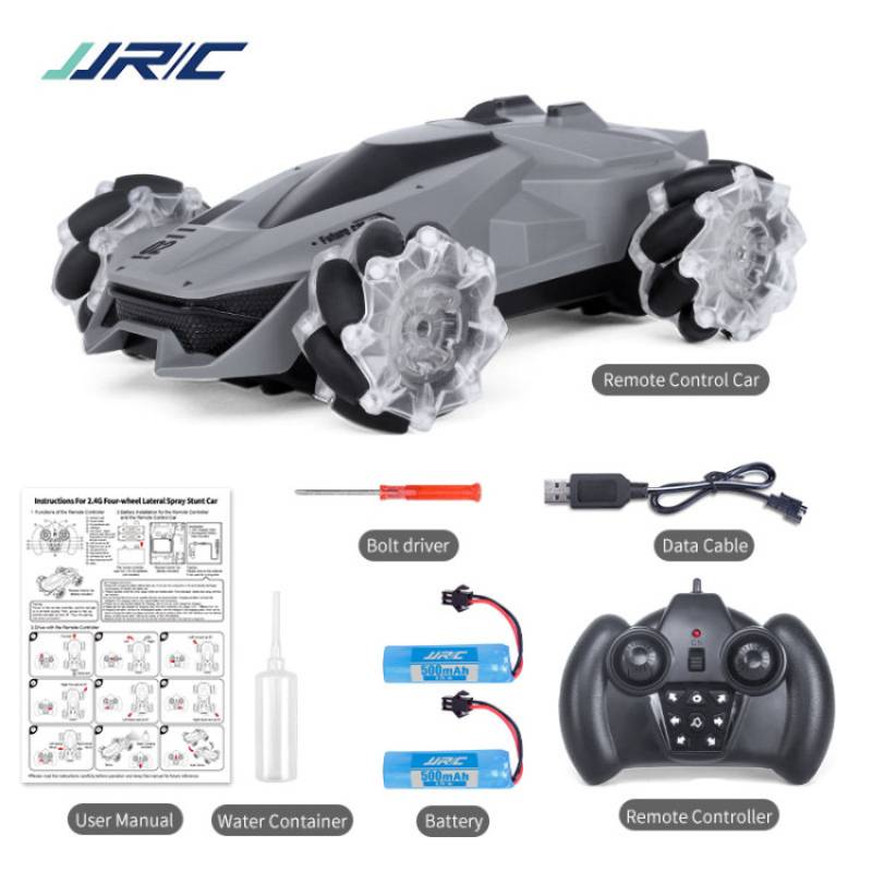 Jjrc Q92 1:24 2.4G 4WD 360 Graden Flip Simulatie Spray Night Glare Effect Tire Dynamisch Geluid Effect Rc Stunt auto Modellen Speelgoed