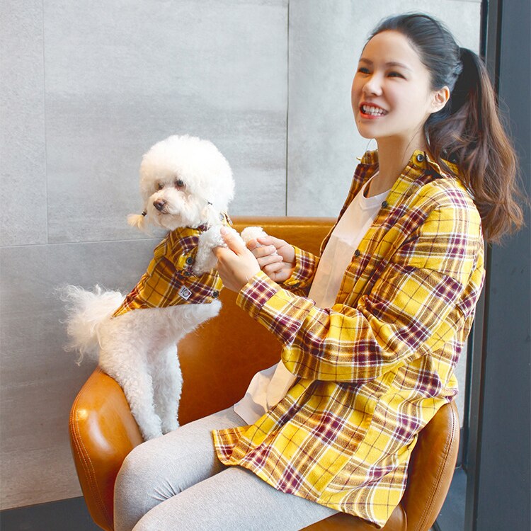 Pet Human Apparel Matching Dog And Owner Clothes: yellow / XXL