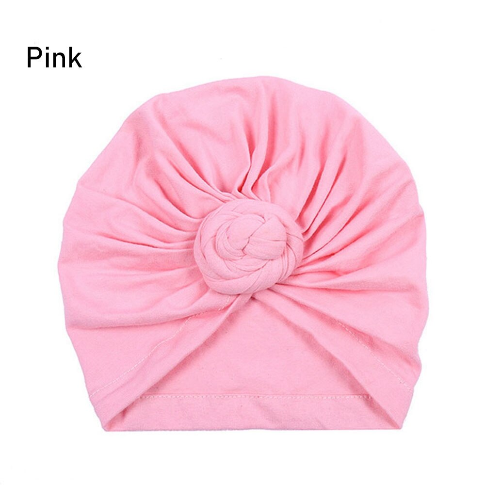 Headwrap Pre-Tied Bonnet Turban Caps for Baby Kids Chemo Hat Cotton Headscarf Baby Girl Headband Chemotherapy Cap: Pink