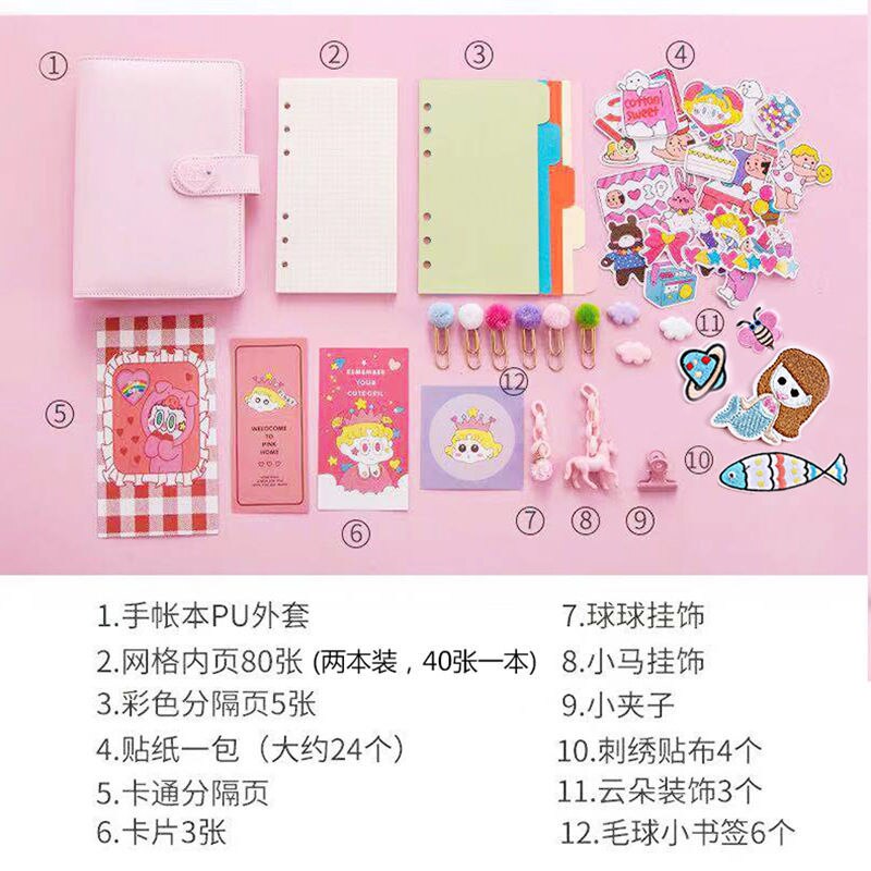 Bullet Grid Journal Sketchbook Pocket Planner Girls Diary Cute Notepads Stationery Notebooks Journals School Office Supplie Sets