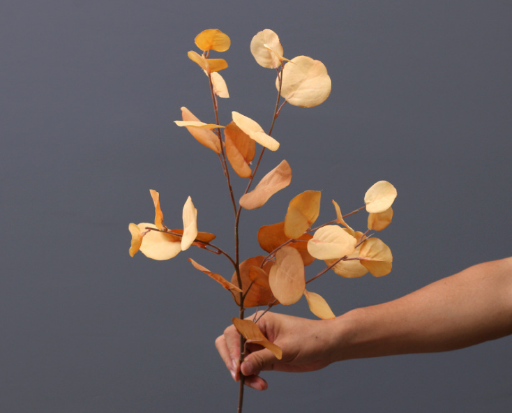 Artificial Plant Eucalyptus Apple Leves Silk Simulation Plants Leaf Flower Wedding Hall Home Hotel Office Garden Decoration: Autumn Champagne