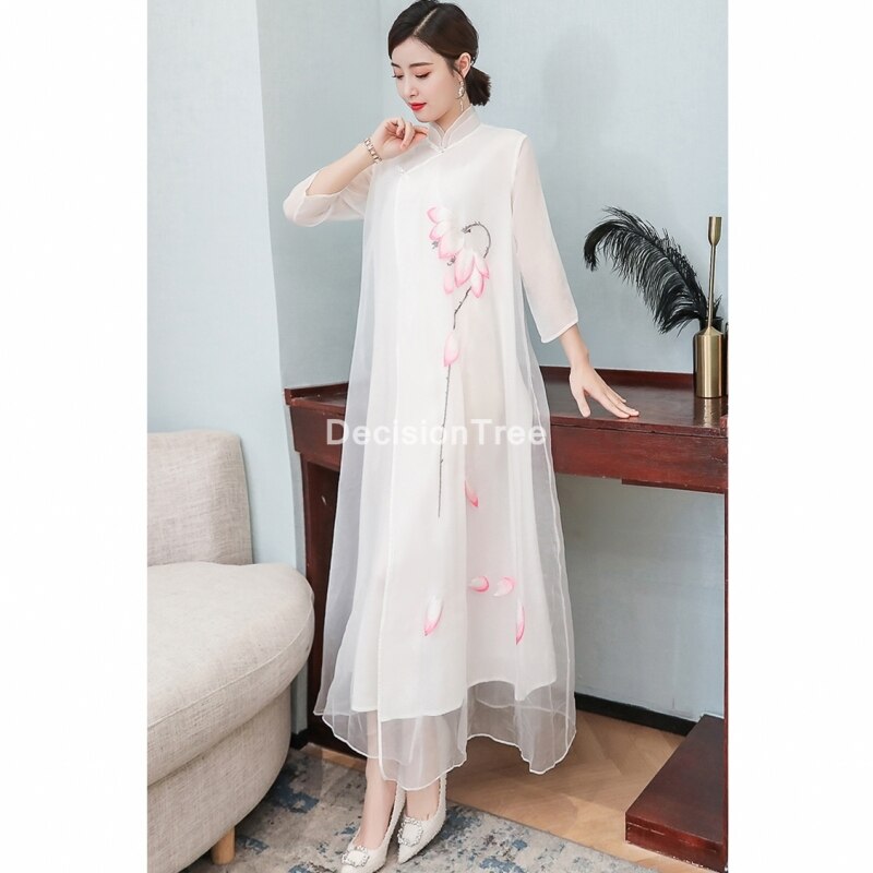 Vestidos chinos de estilo chino, qipao oriental, satén, estilo chino, cheongsam oriental,: color1 / M