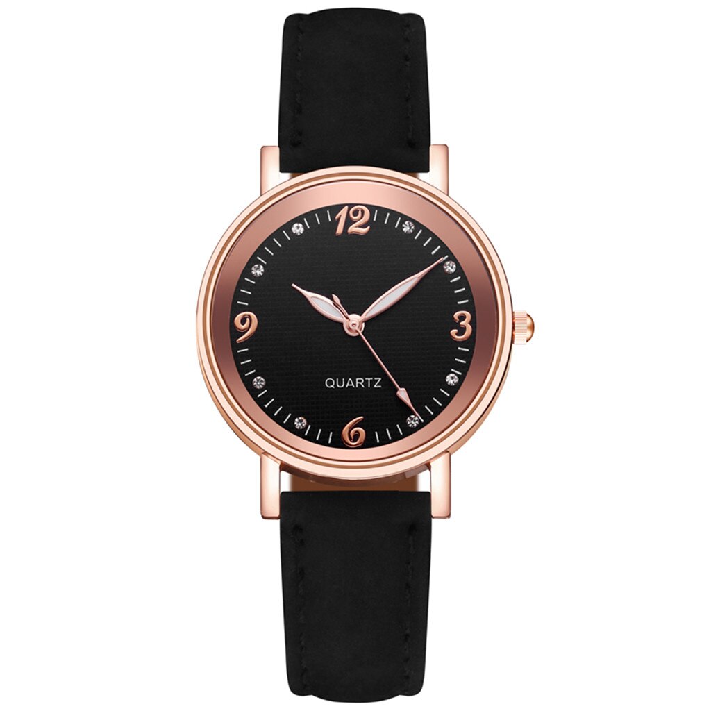 mujeres imitación de reloj relojes de lujo reloj de cuarzo Acero inoxidable Dial de pulsera correa de cuero reloj: C