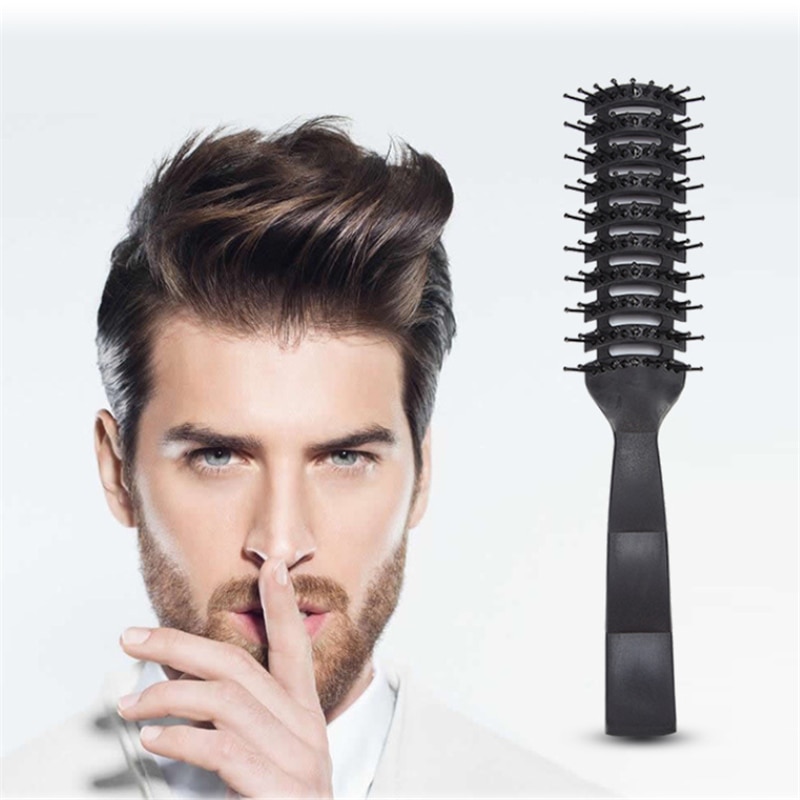 1Pc Professionele Salon Curl Kammen Zwart Pp Plastic Haren Borstel Anti-Statische Massage Kam Voor Hairstyling Tool