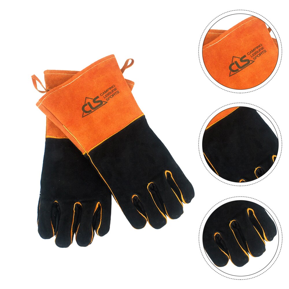 Guantes resistentes y duraderos, resistentes al calor, para barbacoa, protectores para Camping, 1 par: Default Title