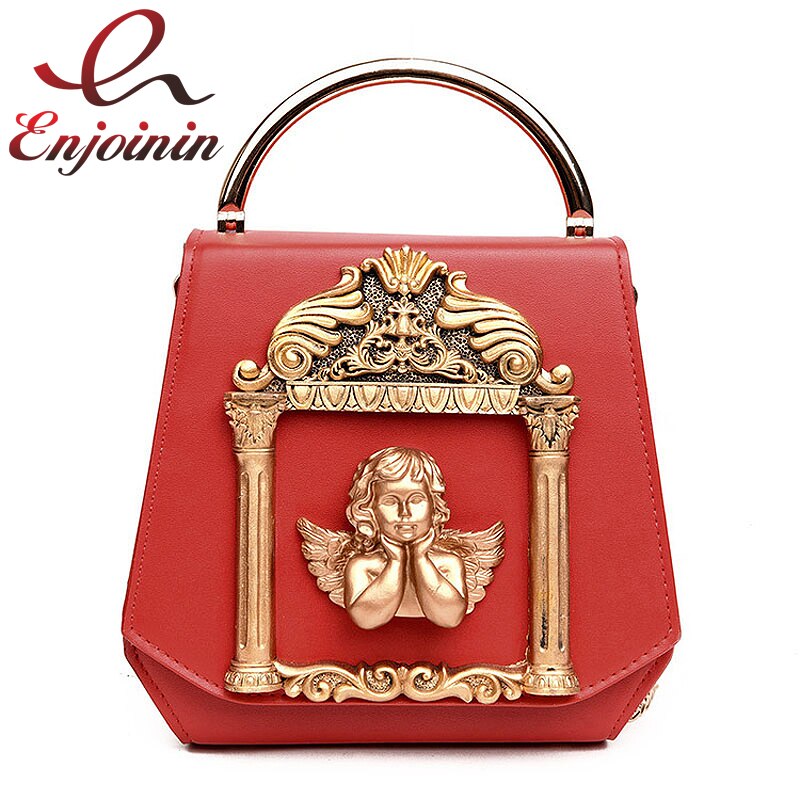 Barokke engel cupido doosvormige ketting schoudertas voor vrouwen portemonnees en handtassen feest clutch avondtas bruiloft portemonnee