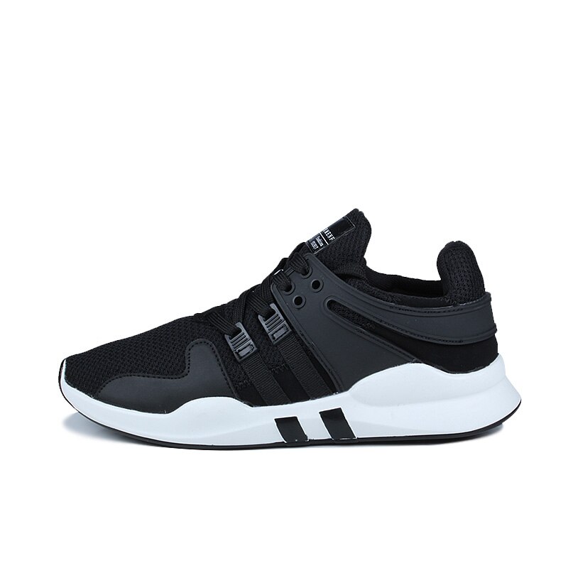 Męskie wygodne obuwie codzienne siatkowe oddychające buty do chodzenia Joker proste niskie buty do biegania sznurowane miękkie dno trampki: Black / 10