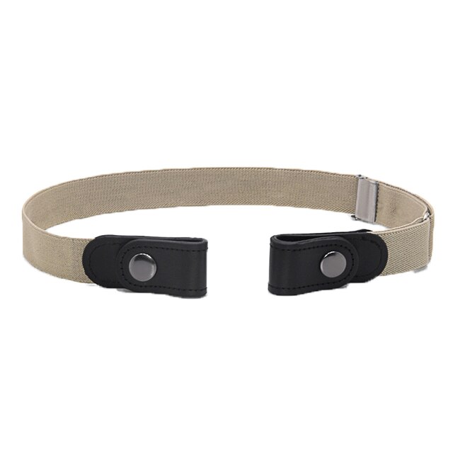 Cinturón elástico sin hebilla para hombre y mujer, cinturón fácil de estirar, sin hebilla, DIY: Khaki