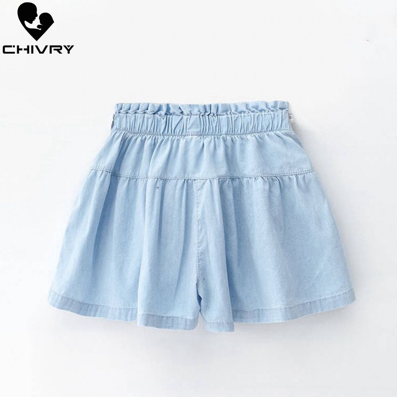 Chivry Nuovo 2020 di Estate Delle Ragazze Del Denim Shorts Bambini Del Bambino Ragazze Piegano la Cinghia Denim Shorts Po &#39;Delle Ragazze Dei Bambini di Modo Dei Jeans Vestiti