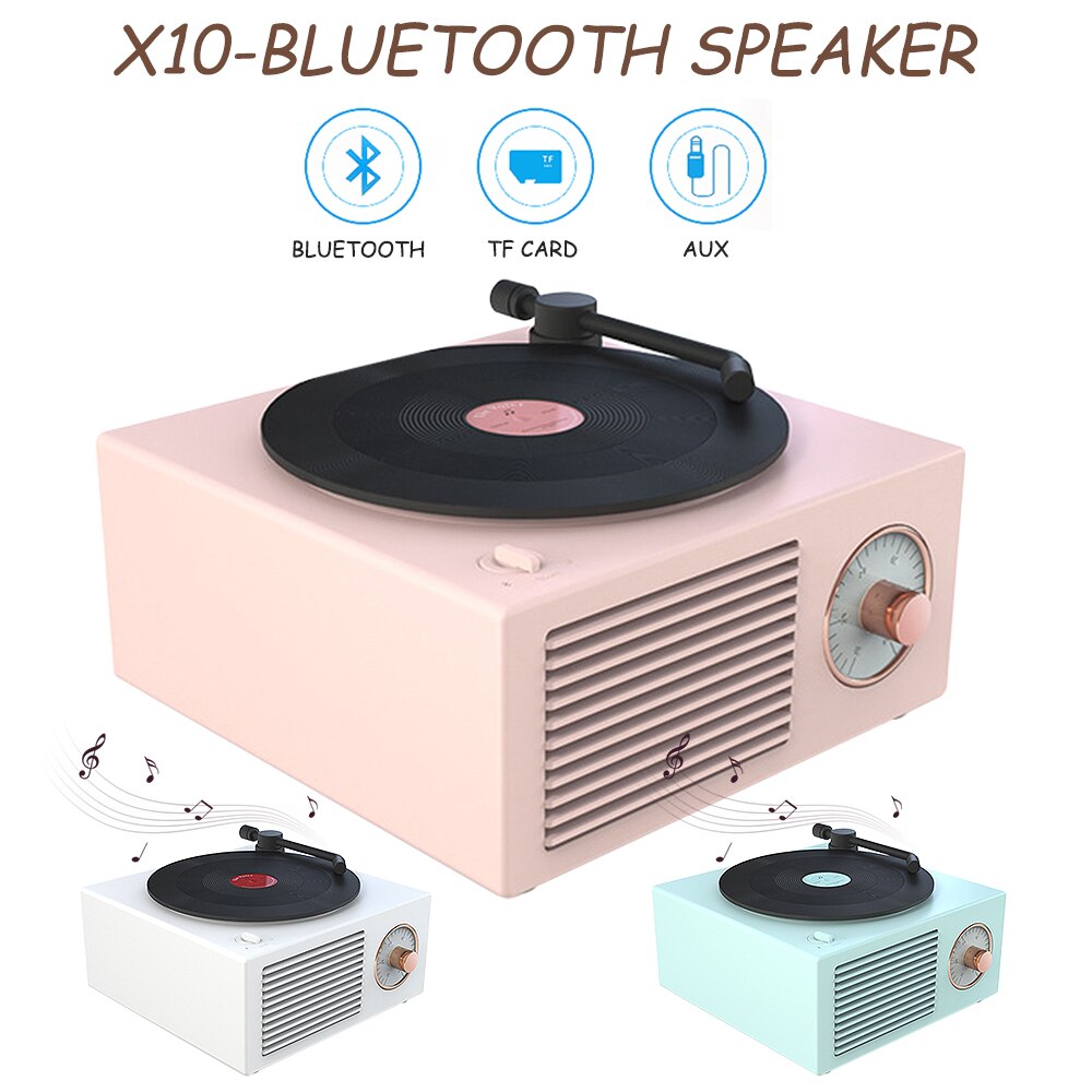 Retro Bluetooth Speaker Vinyl Record Player Bluetooth 5.0 Wireless Speakers Mini Portable TF AUX Audio MP3 Multifunctional