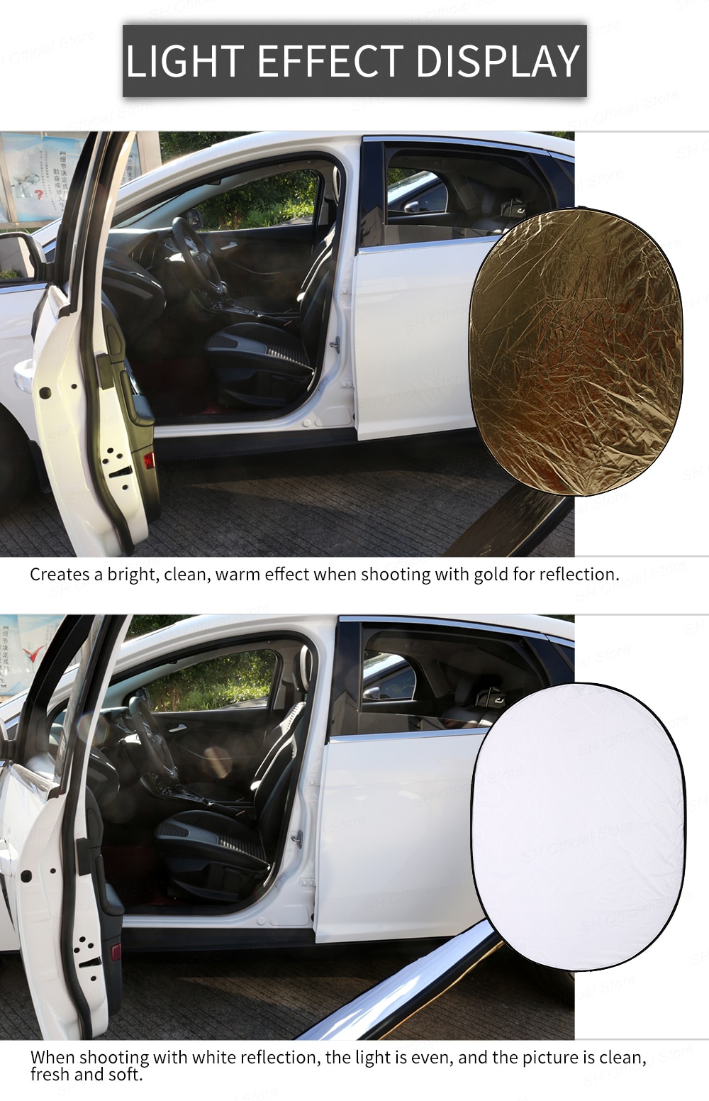 60*90Cm 5 In 1 Multi Elliptische Reflector Inklapbare Multi Disc Light Reflector Voor Studio Of Fotografie situatie