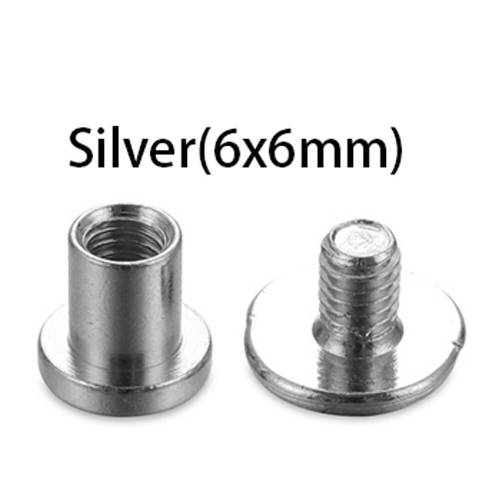 20Pcs Schraube Nagel Nieten Für Leder Handwerk Gürtel Feste Messing Nagel Nieten Schrauben Tuch Taste Dekoration Nagel DIY sammelalbum: silver 6x6mm