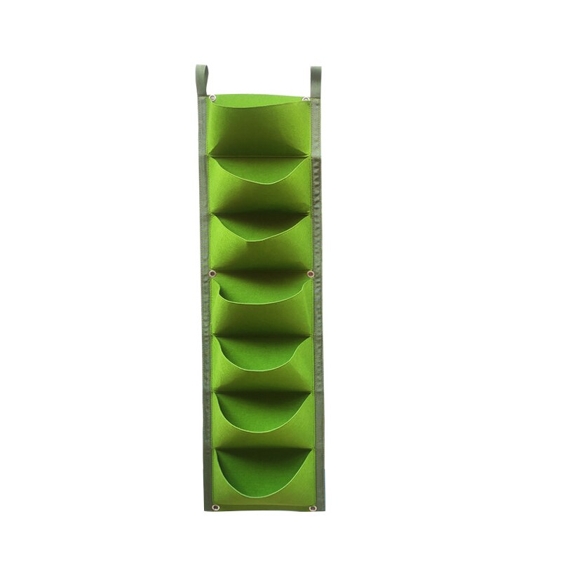 Vertical Hanging Garden Planter Flower Pots Layout Waterproof Wall Mount Hanging Flowerpot Bag Indoor Outdoor Use: 1pc 7Pocket Green