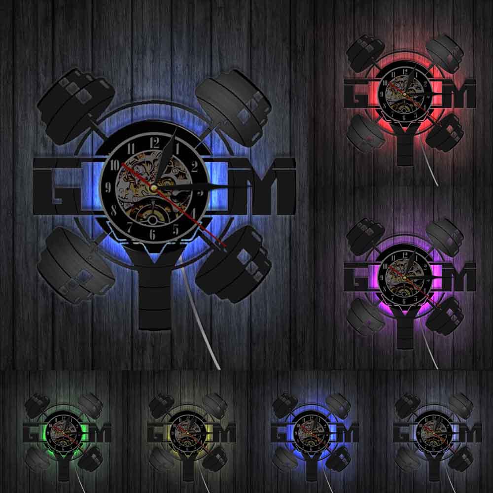 Autocollant Mural Haltère Fitness Vinyle - Personnalisable - Effet 3D Brillant - Neuf