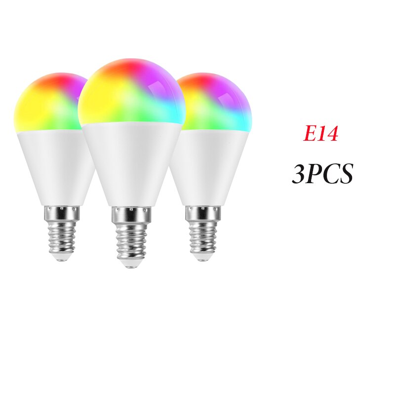 Smart Led Lamp 6W Wifi Rgb Kleur Veranderende Licht Toepassing Controle Alexa/Google Smart Home Verstelbare Lamp: E14 3pcs