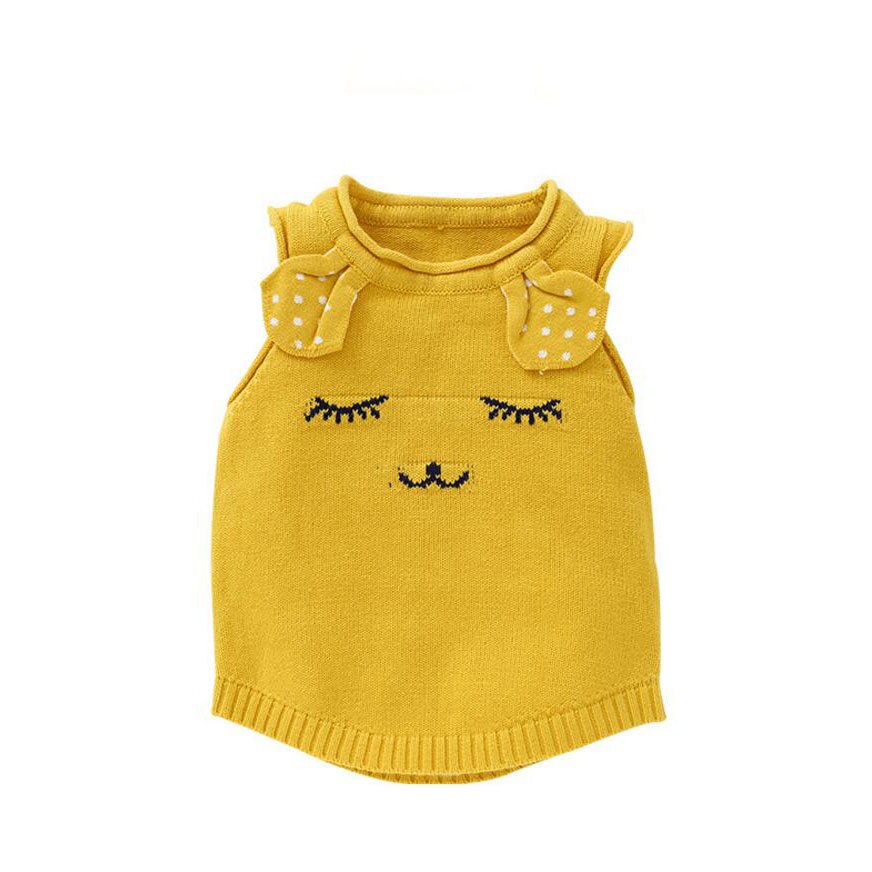 Leuke Verlegen Meisje Patroon Baby Trui Vest Baby Meisje Vest Baby Herfst Lente Outfit O-hals Gebreide Kleding 4 Kleuren Voor 1-3T